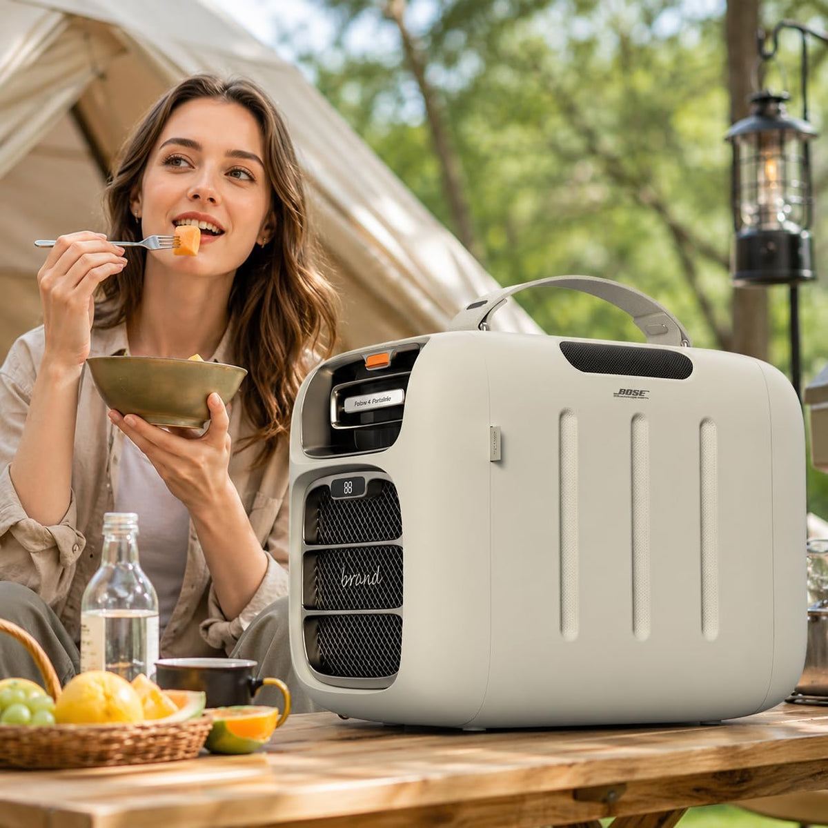 forplubossmmp Klimaanlage, 13 M, Weiß, Tragbare Camping-, Camping-Klimagerät Für Zelt, Temperaturbereich 16, 32°C