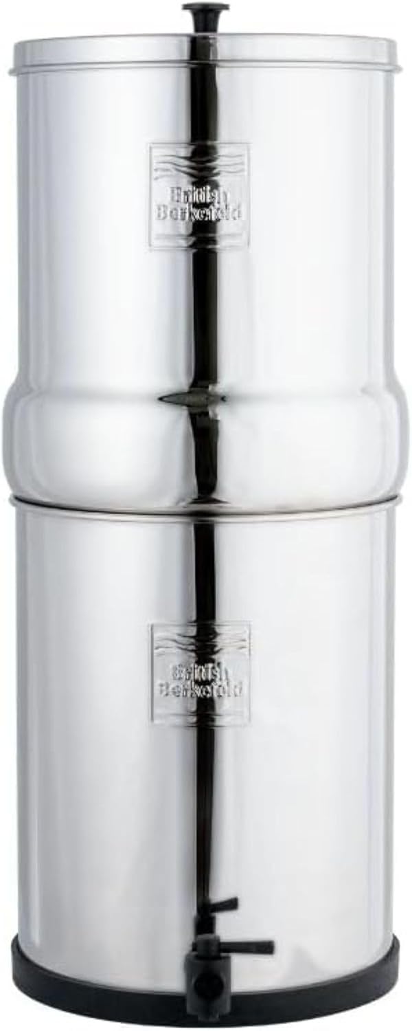 DOULTON Wasserfilter, 8,5 l, Silber, British Berkefeld Ultra Sterasyl Schwerkraft- system, Enthält 2 Ultra-Sterasyl Kartuschen