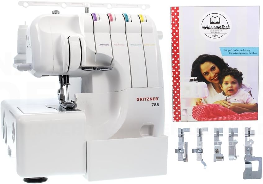 Gritzner Overlock-Nähmaschinen, Schwarz, 788 Overlock + E-Book 'Meine Overlock' + 5 Sondernähfüße +