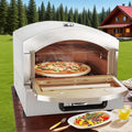 QFGain Pizzaofen, Edelstahl, Silber, Gas- FüR Den Gewerblichen Gebrauch, Integriertes AußEnthermometer, Einstellbare Flammenregelung