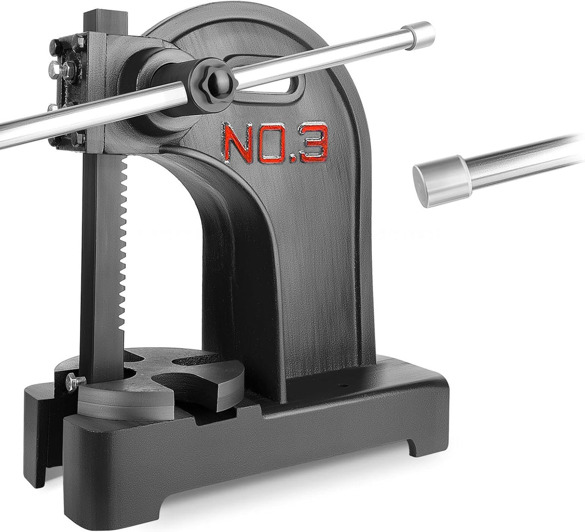 POWKOL Abkantpressen, 30,5 cm, Schwarz, Manuelle 3-Tonnen-Dornenpresse, maximale Höhe, Gusseisen-Material, manuelle Presse ist geeignet zum Stanzen