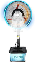 QUSYZD Standventilatoren, Weiß, Oszillierender Standventilator mit Nebelfunktion (90°), 43-Liter-Wassertank, 3 Leistungsstufen
