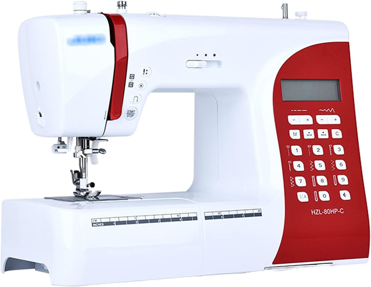 LKZL Nähsets, Rot, Näh- und Stickmaschine, Sicheres Nähzeug, 197 Integrierte Stiche, LCD Bildschirm, Einfach Zu Bedienen und Zu Speichern
