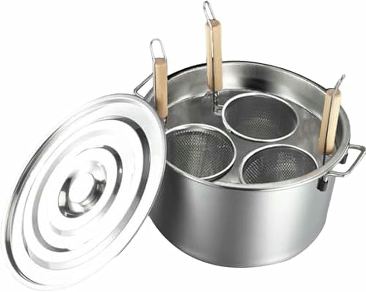 Pastatopf Küchenzeile, Silber, Multifunktionaler Suppentopf mit Sieb, Kochutensil für Pasta mit Siebeinsätzen, 3-Loch-Nudelkochtopf