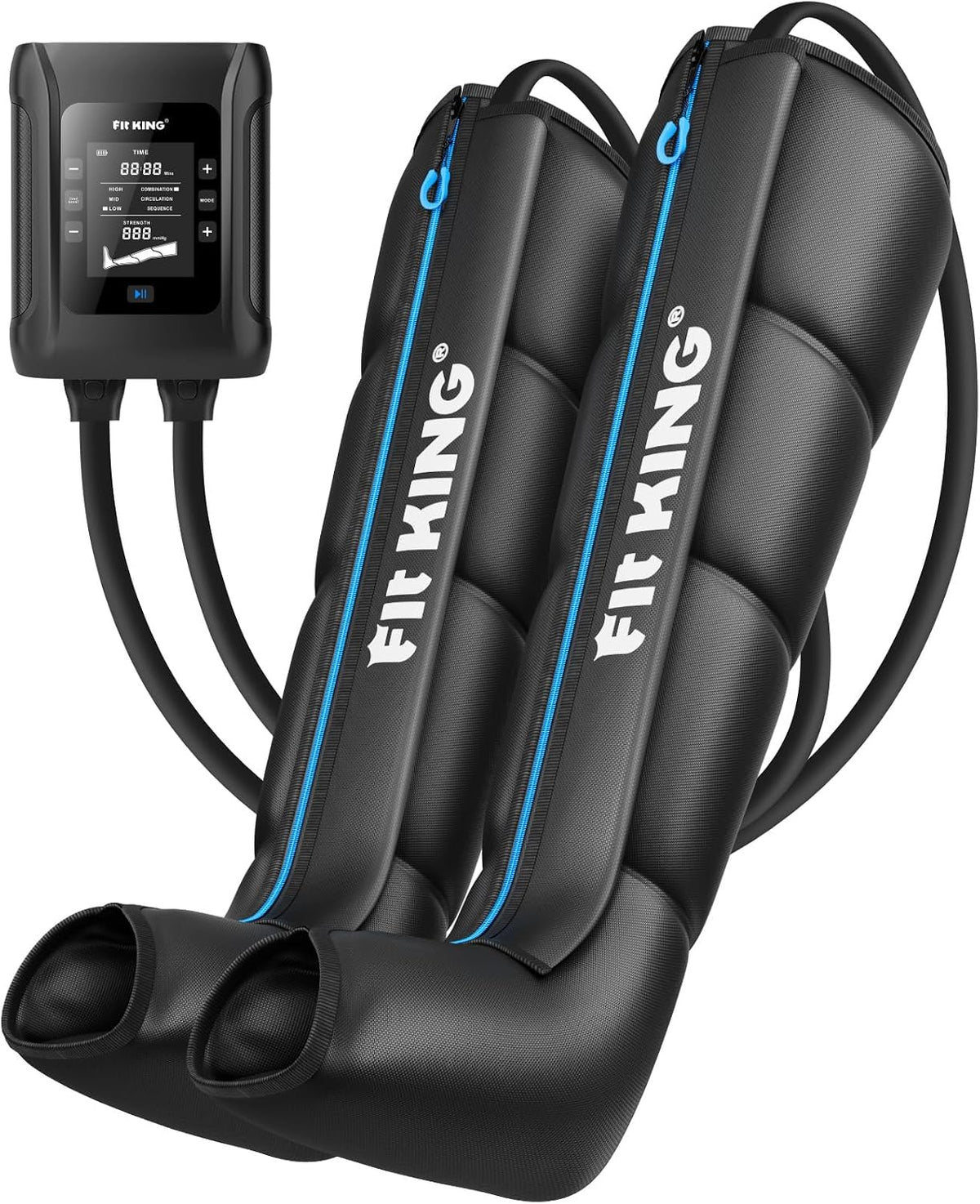 FIT KING Sofa, Schwarz, Kabellose Beinmassagegerät, Massagegerät für Beine Kompressions Manschetten für die