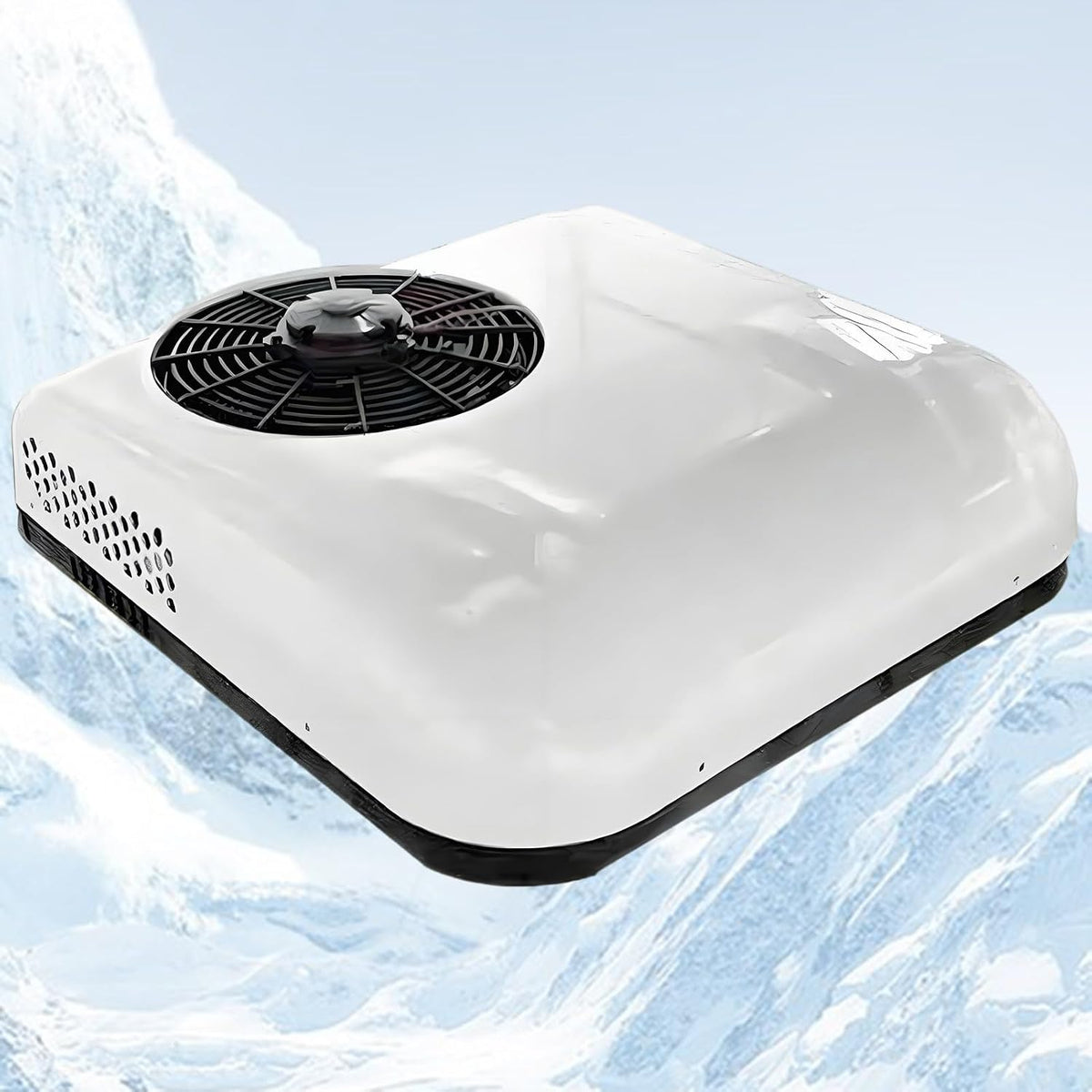 ExoticaBlend Mobiles Klimagerät, bis zu 55 dB, 850 W, 12 V, Weiß, Wohnmobil-Klimaanlage, extrem Flache Dachklimaanlage für Wohnmobile