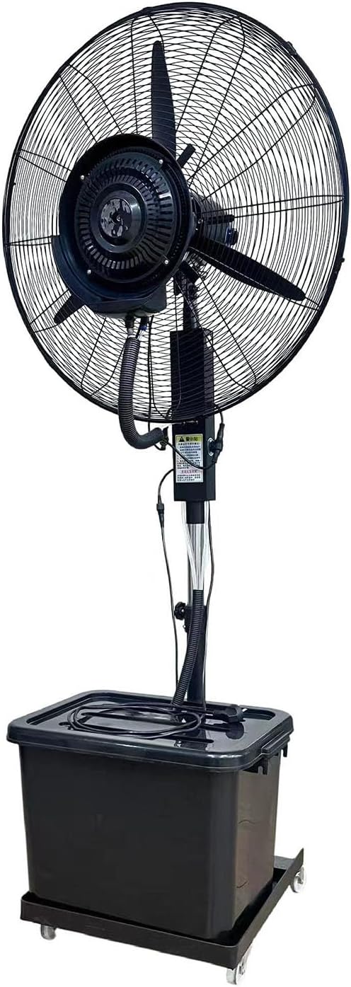 Romyqpipy Standventilatoren, 42 L, 3 W, Weiß, Mobiler Nebelventilator auf Rollen mit Tank, Oszillierender Industrieller Standventilator