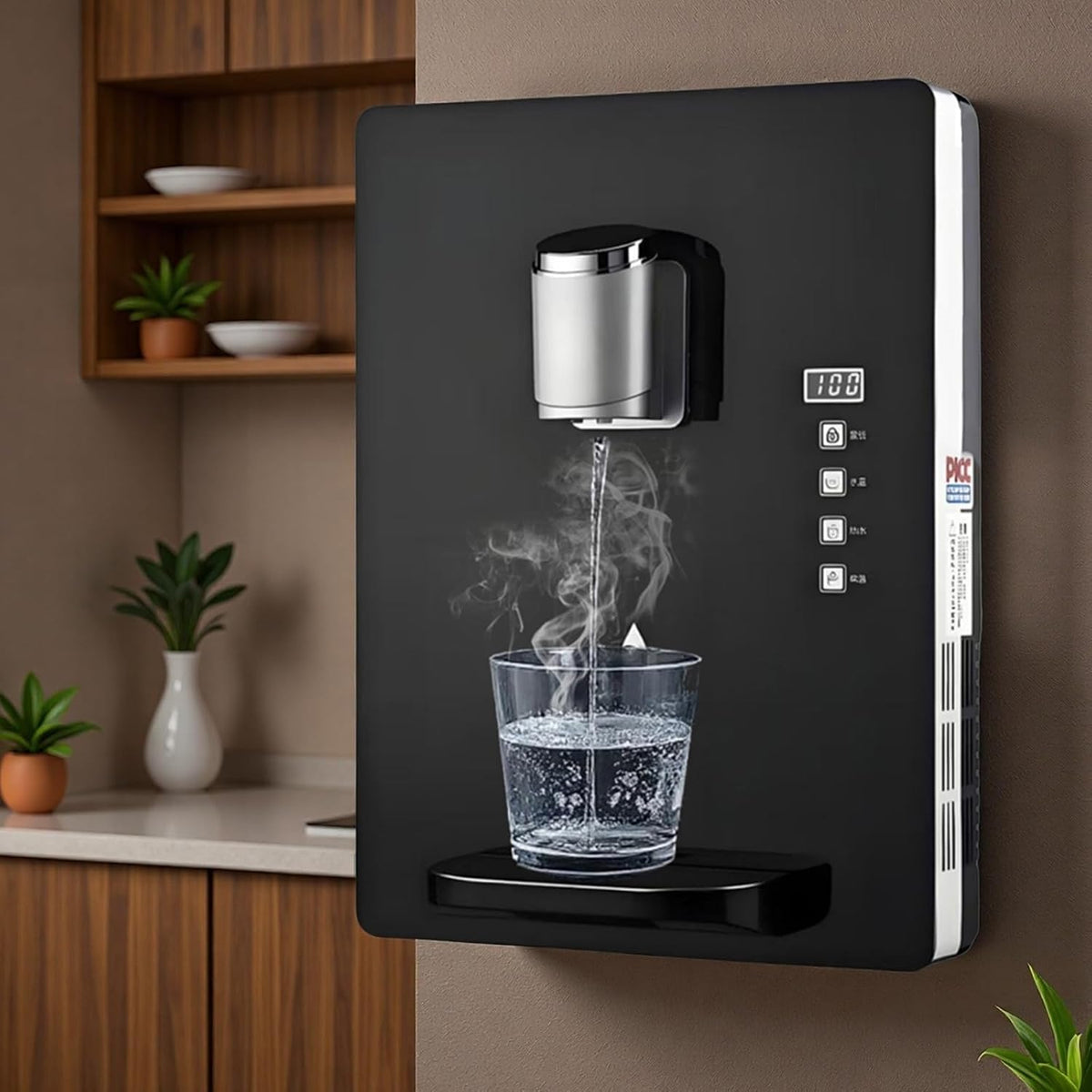 Sofortiger Heißwasserspender, 2200 W, 30 L, Schwarz, Energiesparend, Elektronische Kindersicherung, Smart Touchscreen