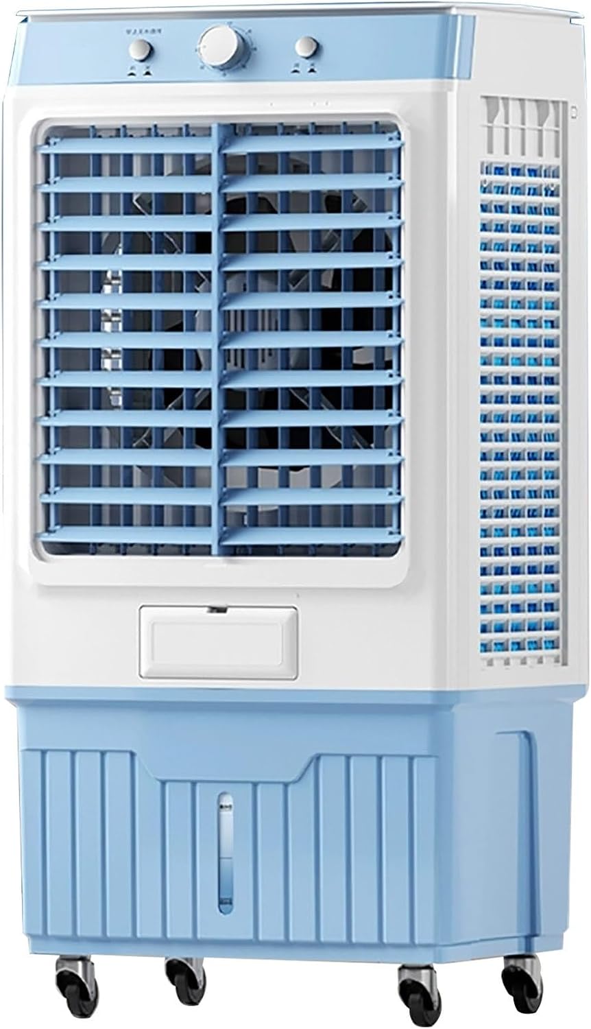 Verdunstungsluftkühler Mobiles Klimagerät, 45 L, Weiß, Ventilator, Sumpfkühler mit Wassertank, Industrielle Klimaanlage Ventilator