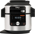 Ninja Heissluftfritteuse, 7,5 L, Silber, Foodi MAX Multikocher mit SmartLid, 12-in-1 Multicooker, Pressure Cooker Schnellkochen
