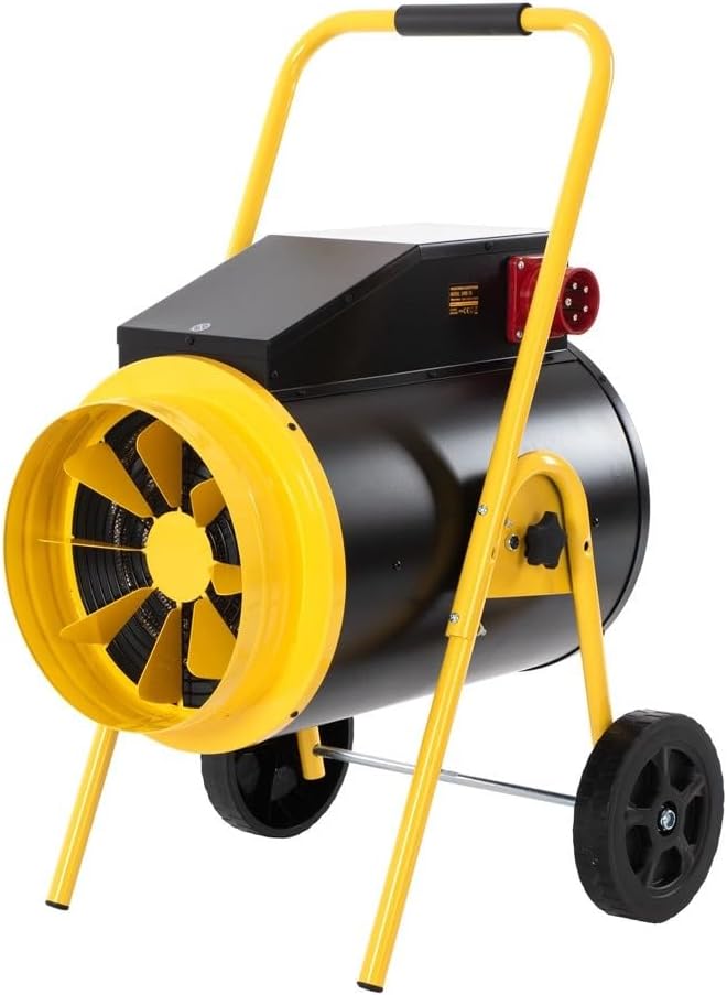WARMTEC Elektroheizkörper, 1100m, 15 kW, 400 V, Schwarz, Bauheizer Elektrisch - - Industrie Heizlüfter