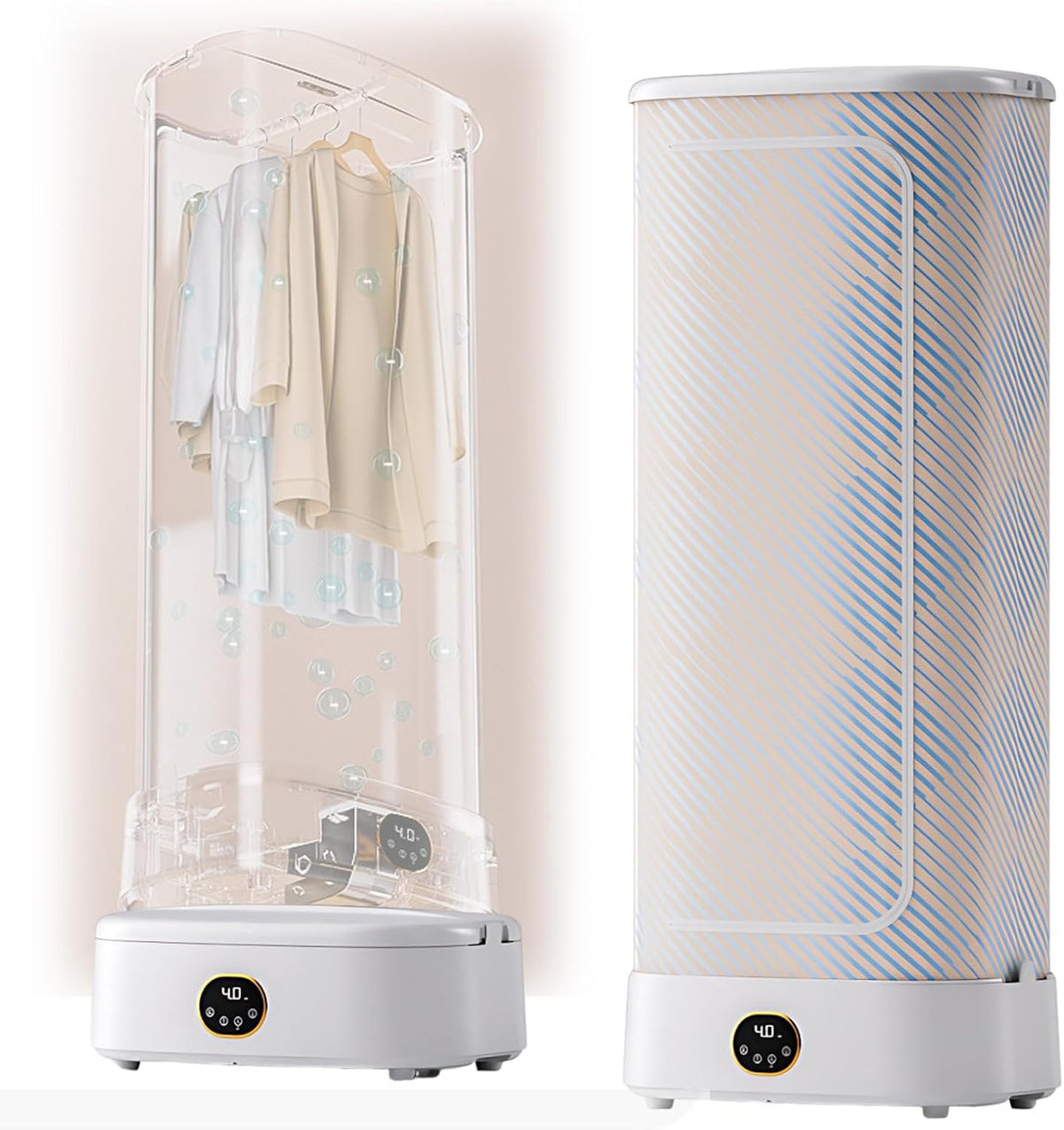 Lissontine Wäschetrockner, Schwarz, Bügelmaschine Tragbares Dampf-Kit, Fold-to-Store, Fernbedienung, 99% Keimabtötung