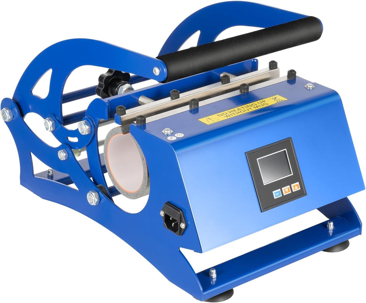 AHSSBSA Druckpressen, 500 W, Braun, Transferpresse 6-in-1 Tassenpressemaschine, 0-200°C regelbar 6 Größen Heizbänder mit Sicherung