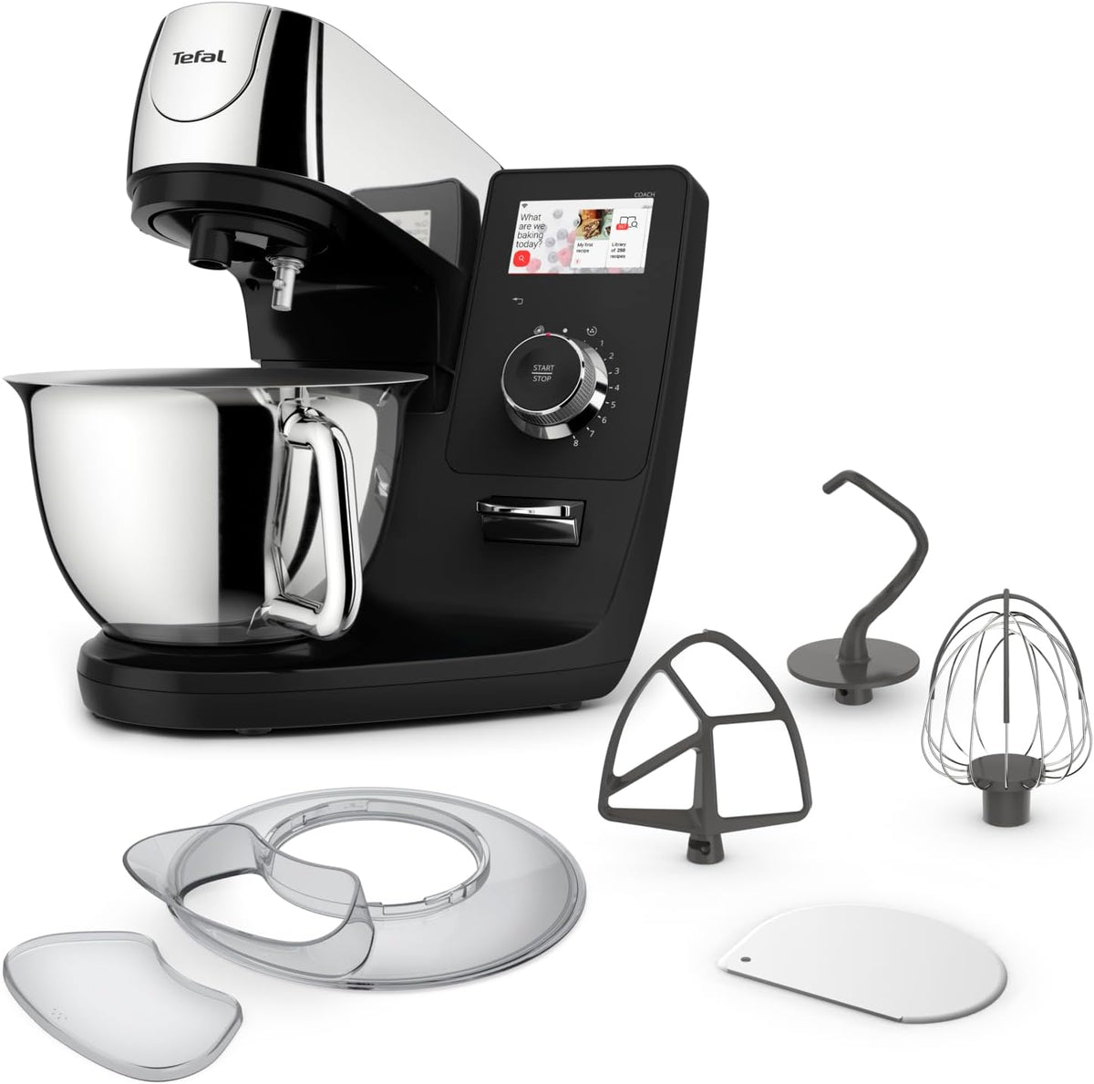 Tefal Pizzaofen, 1200 W, Schwarz/Silber, I-Coach Touch Küchenmaschine, 21 Auto-Programme, inkl. Back-Zubehör und App