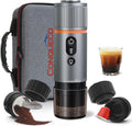 CONQUECO Kaffeemaschine, 12 V, Grau, Tragbare Espressomaschine Elektrische : Auto kleine, Batteriebetrieben