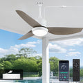 TRUYOK Deckenventilator, Φ106 * 15/25 CM, Weiß, Outdoor mit Beleuchtung 106CM IP65 Wasserdicht Außen