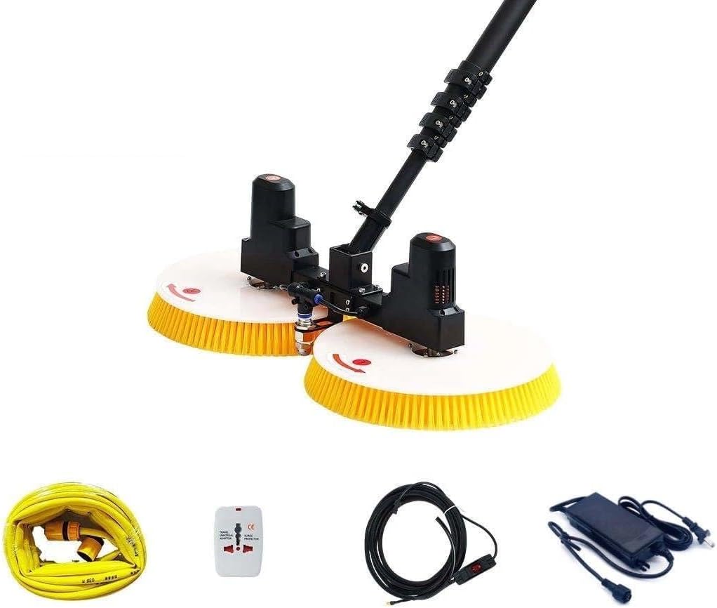 FGFHKJHL Teleskopstäbe, Schwarz, Handgeführtes Teleskop Solarpanel Reinigungsgerät