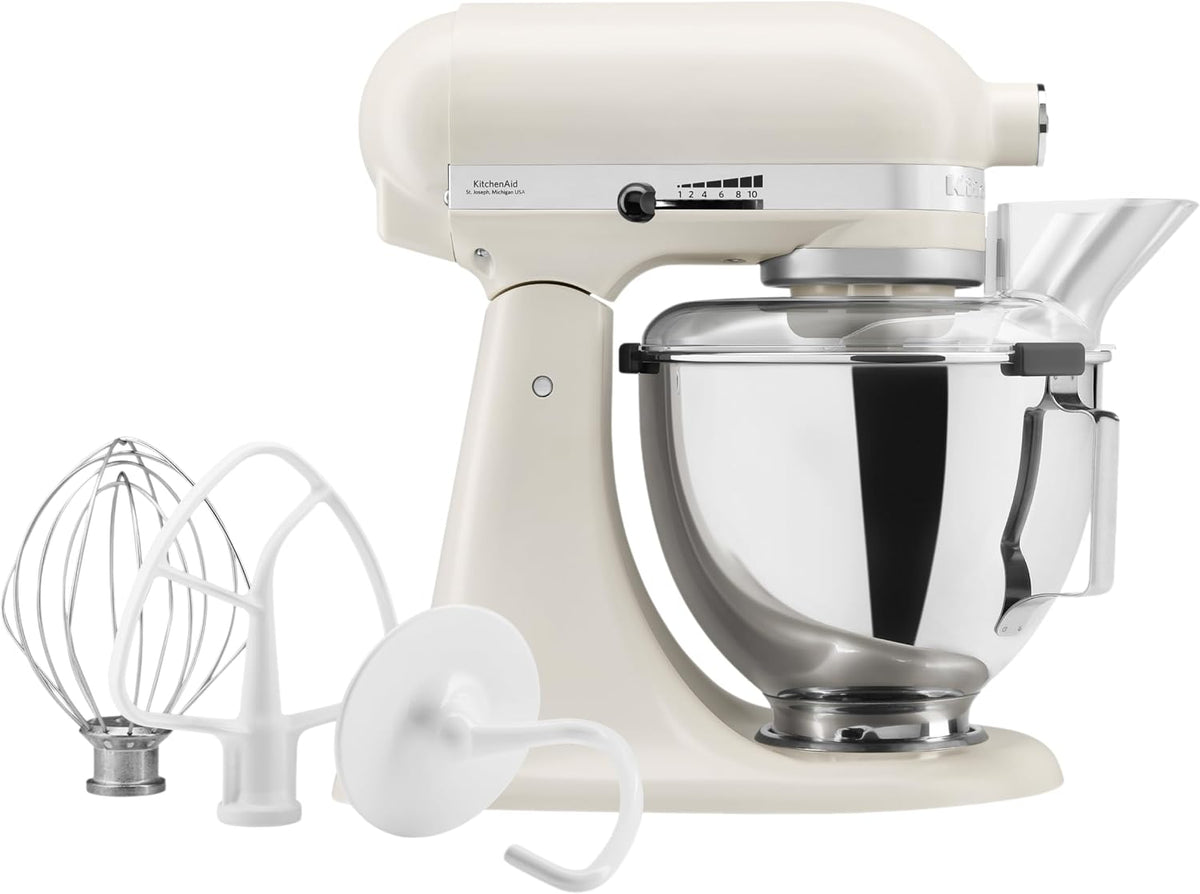 KitchenAid Universalküchenmaschinen, 4,3 L, Weiß, Classic Küchenmaschine mit Schwenkkopf, 10 Stufen mit Sanftanl