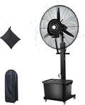 Outdoor Standventilatoren, Weiß, Misting Standventilator mit Wassersprühnebel, oszillierender Industrieventilator mit Wassertank