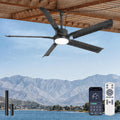 Glowivia Pavillon, 142,2 cm, Weiß, Outdoor-Deckenventilator mit Lichtern, IP65 wasserdichter -Ventilator mit Fernbedienung