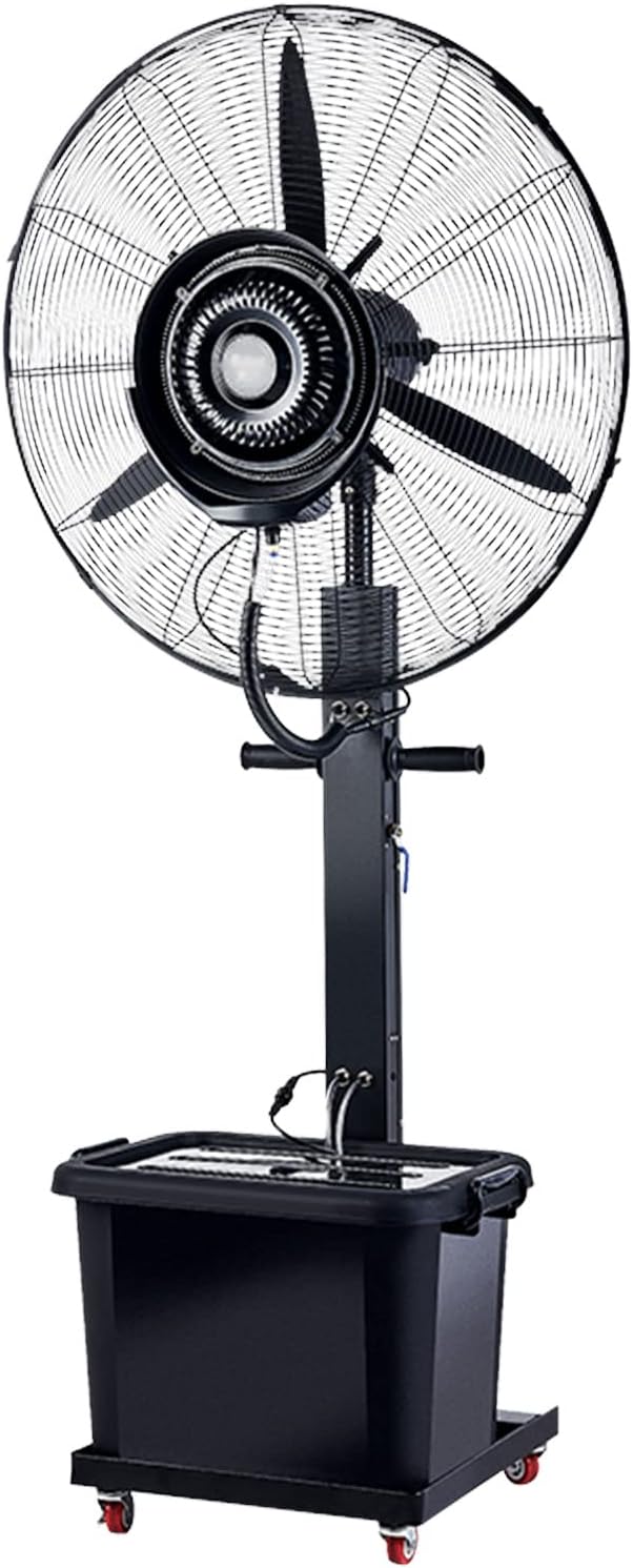 EBzvblxm Turmventilator, 75 cm, Schwarz, Vernebelungsventilator, Nebelventilator, oszillierender Bodennebelventilator