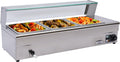 AHSSBSA Buffetschrank, 1200 W, 0.6 mm, 22 kg, 6 L, 201 Edelstahl + gehärtetes Glas, Transparent