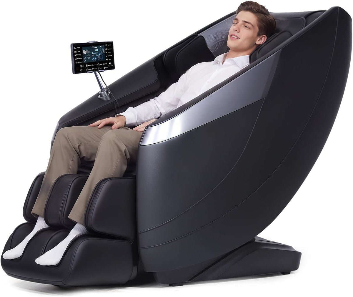 RelaxRelife Audiogerät, Schwarz, Massagesessel mit 3D-Robotische Hände , Ganzkörpermassage, Touchscreen, Zero Gravity