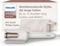 PHILIPS Haartrockner, Schwarz, WavePro Styler 9000, mit SenseIQ Technologie und verstellbarem Stab für Locken, Seidenweiß