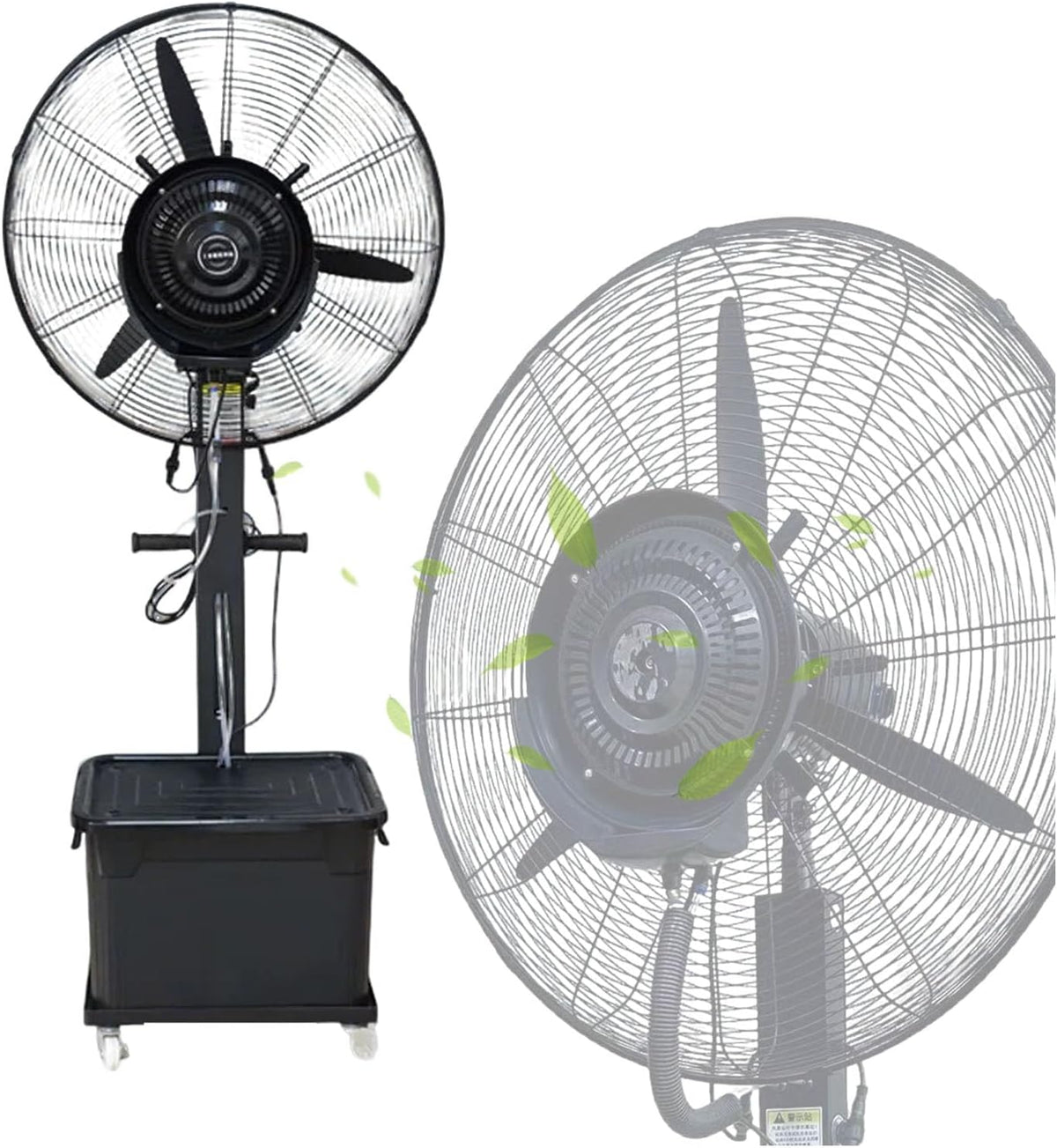 Romyqpipy Standventilatoren, 42 L, Weiß, Vertikaler Industrieller Nebelventilator mit Tank, 3 Geschwindigkeiten