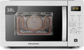 Grunkel Mikrowelle, 1200 W, 2200 W, 900 W, 28 l, Schwarz/Silber, MW-28AIRFRYER mit Grill und Airfryer, und 3 Funktionen