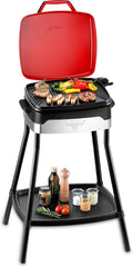 Trisa Elektrogrill, 2000 W, Grau, BBQ 2-in-1 Standfuß Tischgrill, 5 Stufen