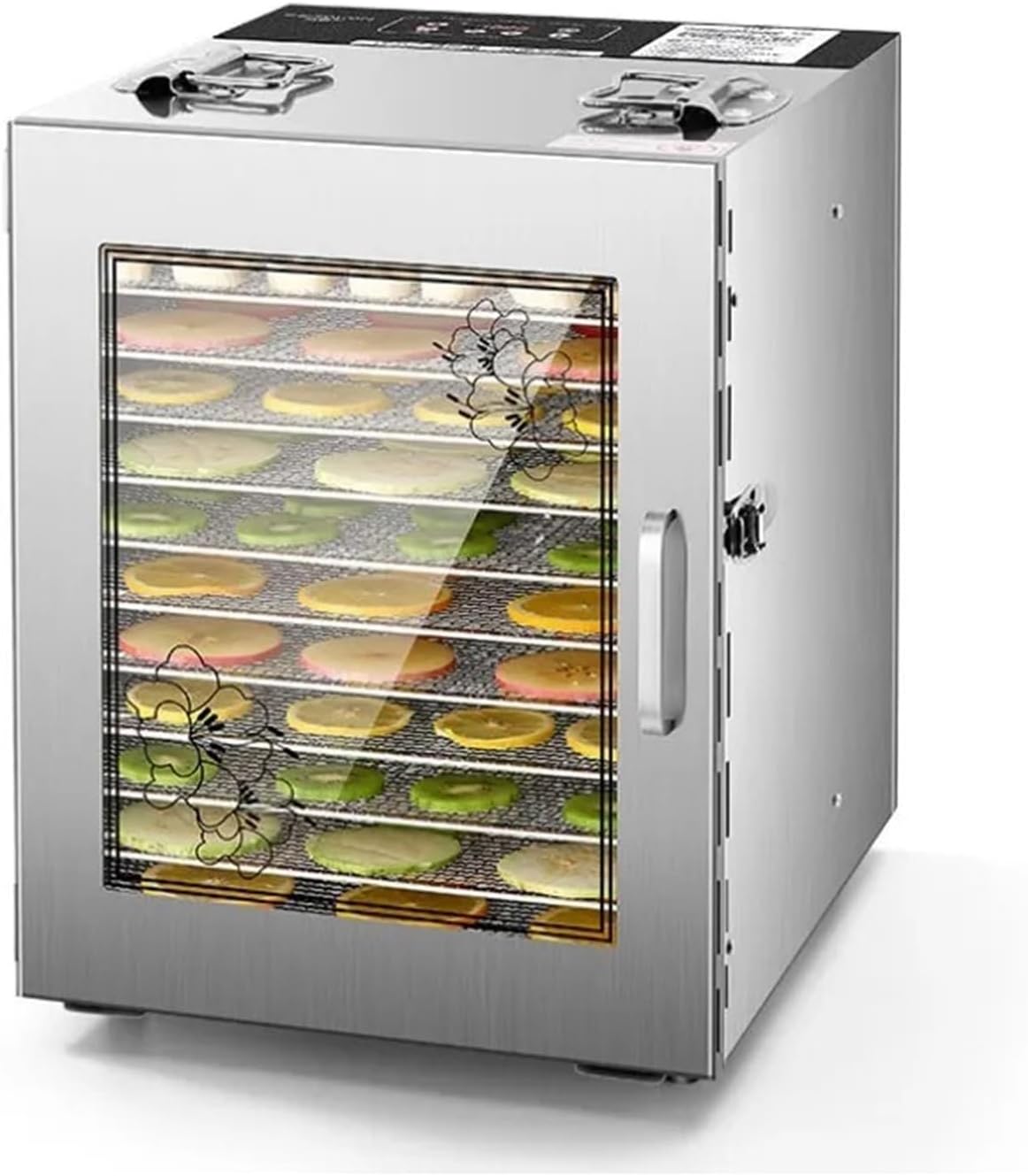 ZYYANSHOP Dörrautomaten, 33,5 * 40 * 44 cm, Edelstahl, Schwarz, 12-lagiger Obsttrockner, Trockenfruchtmaschine