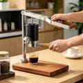 KRYANFEN Kaffeemaschine, Massivholz, Edelstahl, Schwarz/Silber