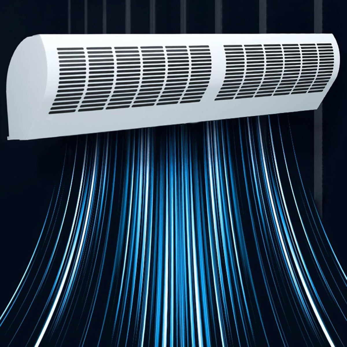 SSDDLZEQ Mobiles Klimagerät, 120 cm, Schwarz, Luftschleier für Türen Starke Wind Luftschleiermaschine