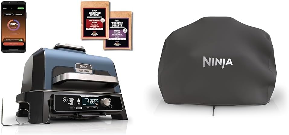 Ninja Outdoor-Grill, Schwarz, Woodfire Pro Connect XL Elektrischer BBQ Smoker Grill &, offizielles -Zubehör