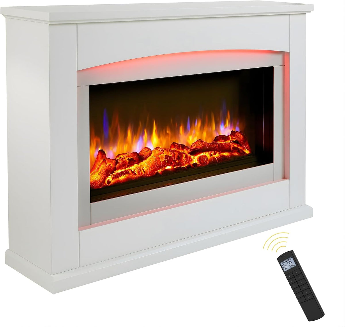 endeavour fires and fireplaces Elektrokamin, 2000 W, Schwarz, Danby mit Heizung, Elektrischer Kamin mit Frontscheibe & Fernbedienung