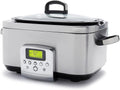 GreenPan Schongarer, 6 L, Silber, Elite 8-in-1 Programmierbarer Slow Cooker Multikocher, Spülmaschinenfester Deckel & Topf