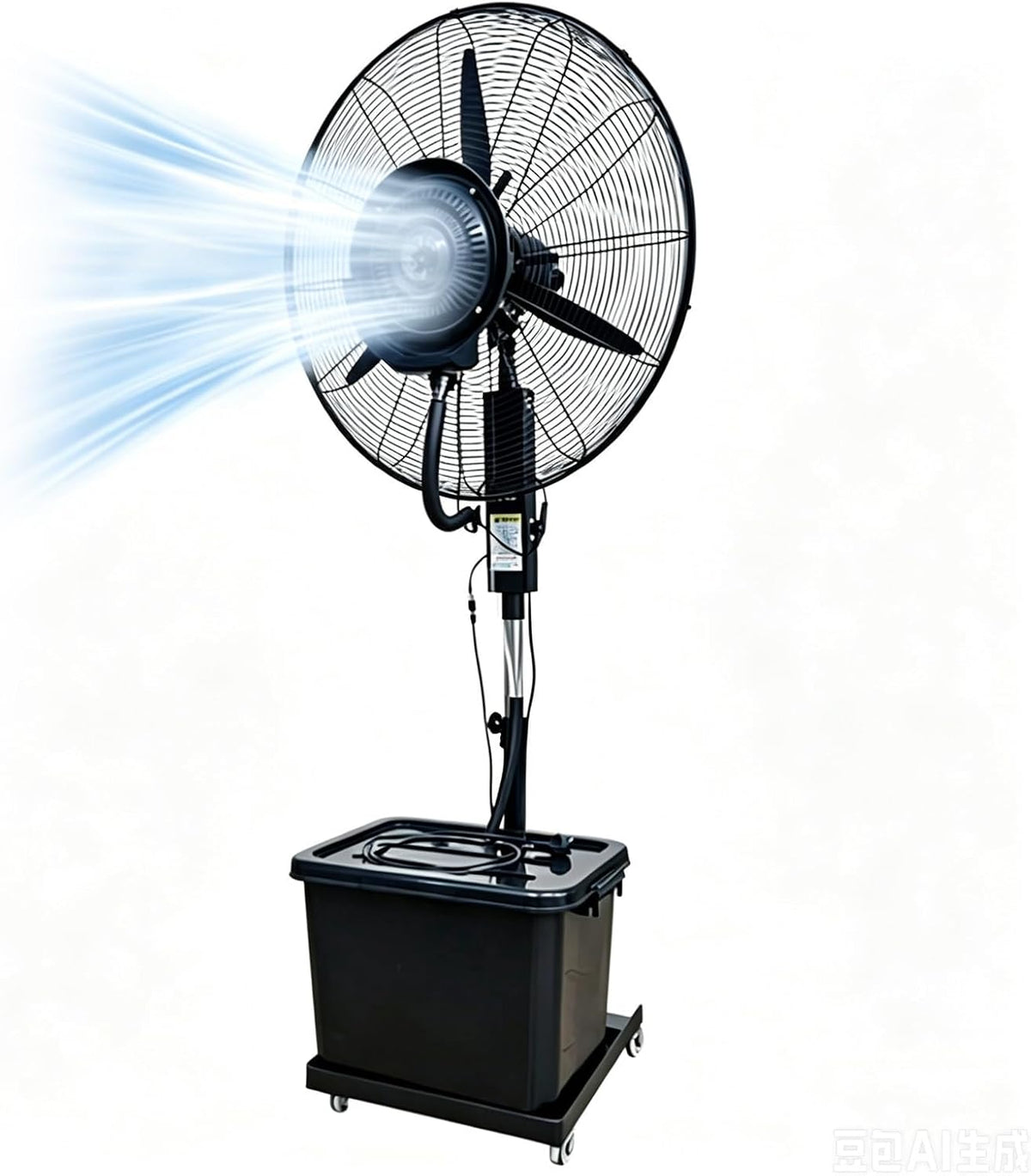 Guyifuny Standventilatoren, Weiß, Nebelventilator mit 42-Liter-Wassertank Industrieventilator