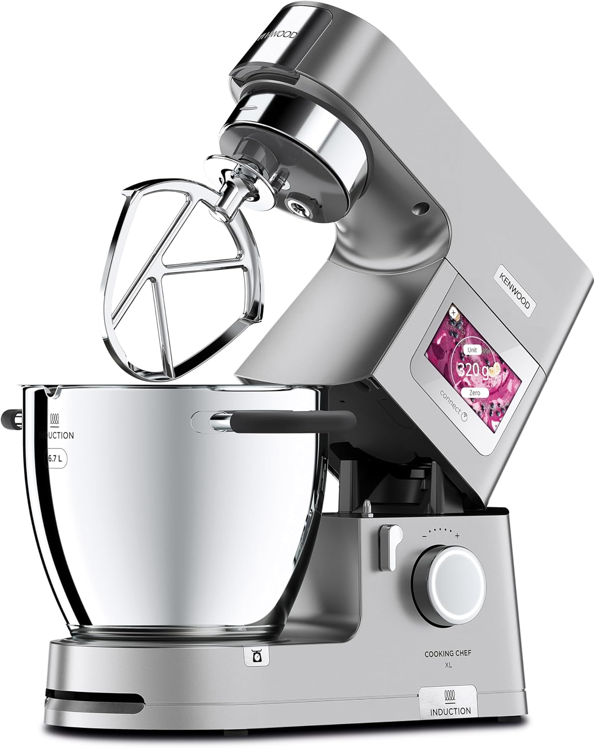 Kenwood Universalküchenmaschinen, 6,7 L, 1500 W, Silber, Cooking Chef XL KCL95.004SI Küchenmaschine mit Kochfunktion