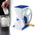 Manueller Eiswürfelmaschine, Silber, Eiscrusher, Edelstahlklinge für feine Schneekegel, Crushed Ice und Eischips
