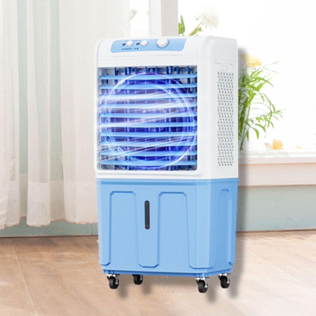MYUYEE Mobiles Klimagerät, Weiß, Swamp Cooler Verdunstungsluftkühler mit großem Wassertank, tragbare Klimaanlage mit Eisbeutel