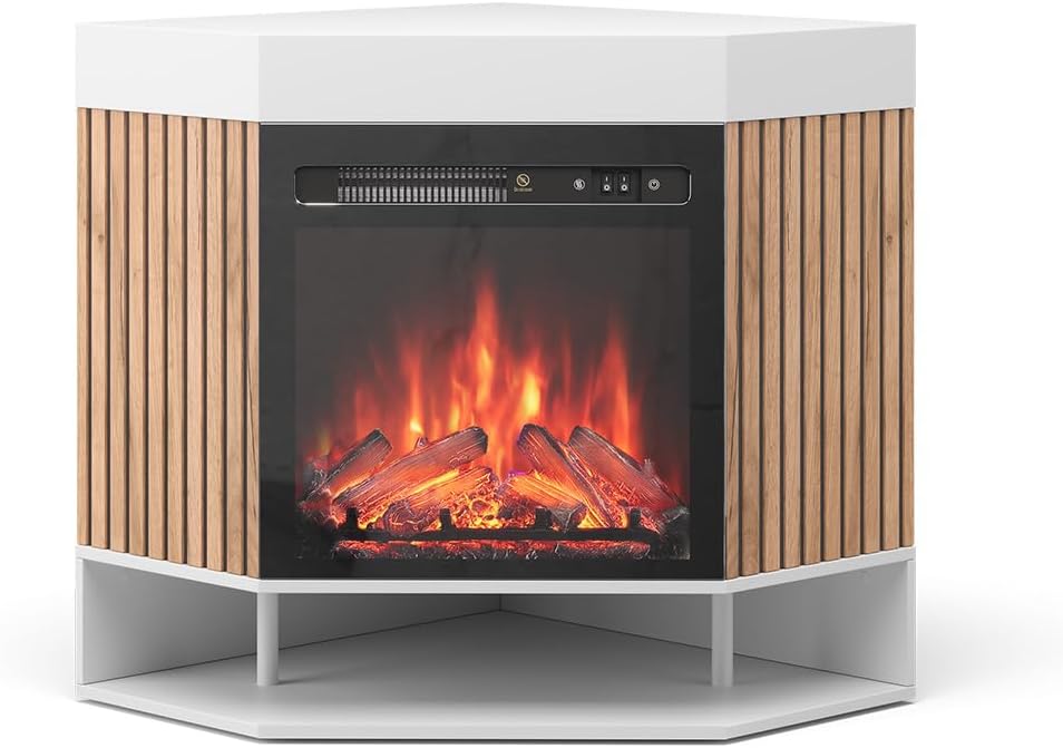 Vicco Elektrokamin, 100 cm, Weiß, Lynea