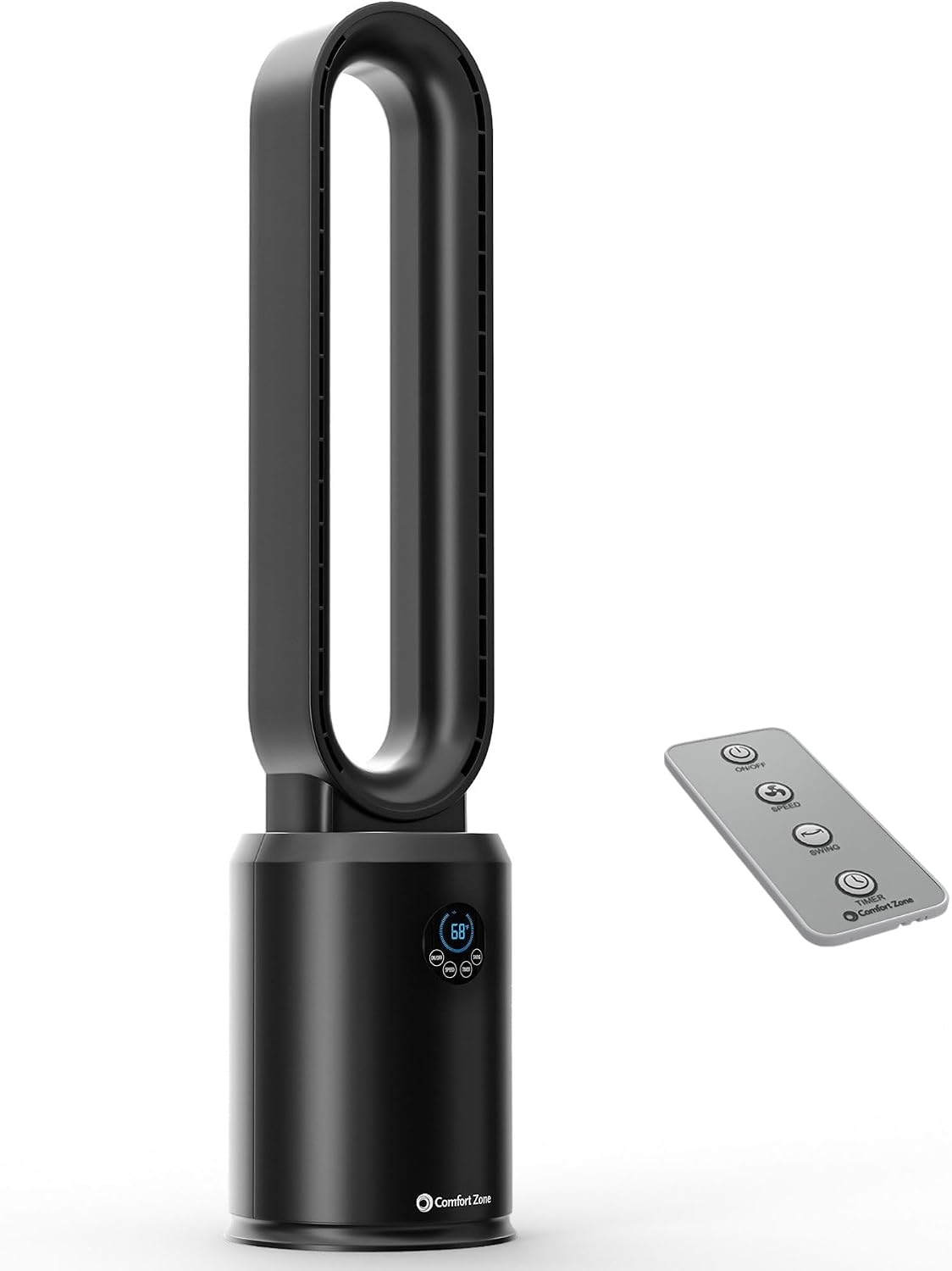 CCC COMFORT ZONE Turmventilator, 101,6 cm, 40 Zoll, Weiß, ohne Flügel, 3 Geschwindigkeitsstufen, Fernbedienung