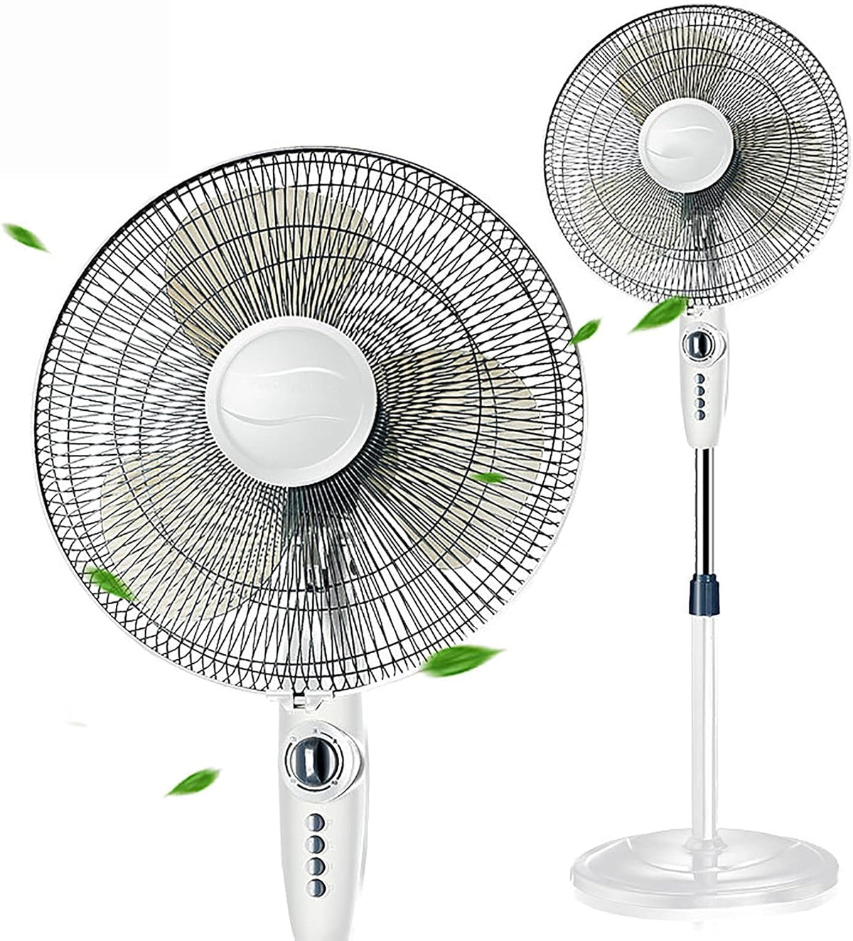 XTTY Standventilatoren, Weiß, 2H Smart Timing Lüfter, 3 Geschwindigkeitsstufen/Schwenkender Lüfterkopf, Leiser Betrieb Kaltluftumwälzer