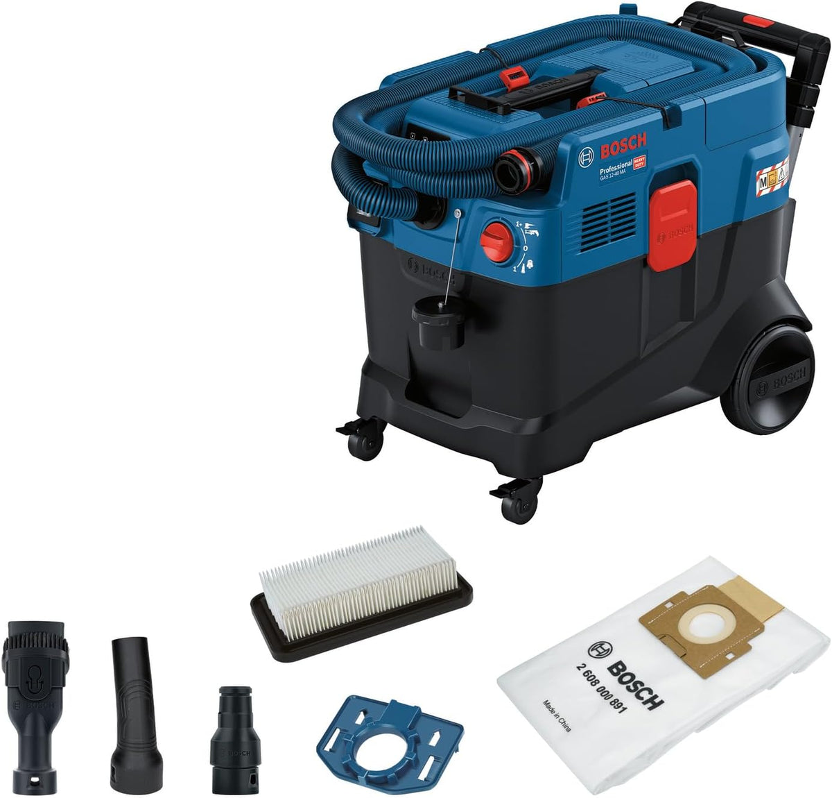 Bosch Professional Nass-,Trockensauger für Werkstätten, 1200 W, Grau, PRO Allessauger GAS 12-40 MA (, automatische Filterreinigung (AFC)