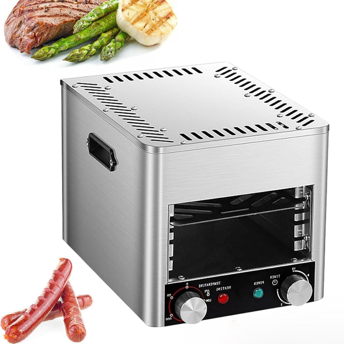 Azcabjie Elektrogrill, 1700 W, 1700w, Silber, Gewerblicher Steakgrill Aus Edelstahl