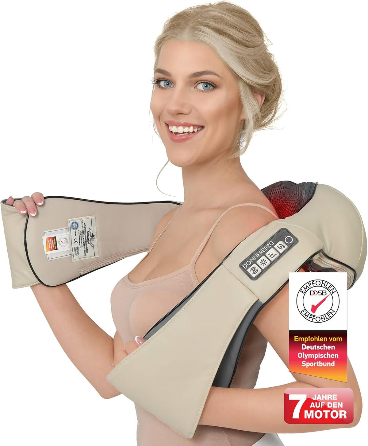 Donnerberg Nackenmassagegeräte, Beige, ® Das Original Nackenmassagegerät mit Wärm, Shiatsu - TÜV geprüft, Massagegerät bei Nackenschmerzen