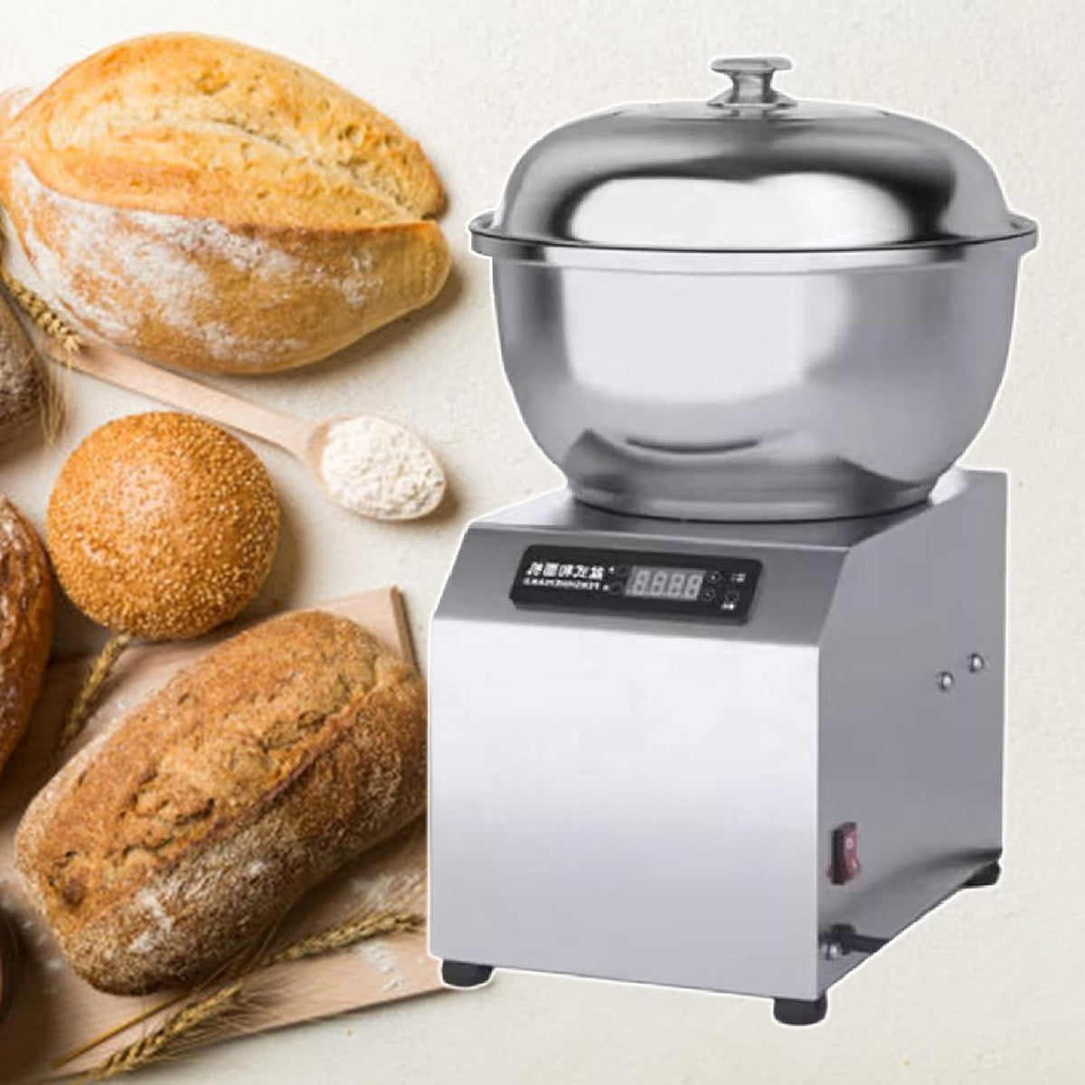 XEEAOFE Knet- & Rührmaschinen, 1800 W, 5 Kg, 8 Kg, 110 V, Edelstahl, Edelstahl, Gummi, Glas, Aluminium, Silber