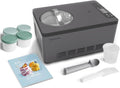 Springlane Kitchen Eismaschine, 2,0 L, 220 W, Silber/Anthrazit, & Joghurtbereiter Elisa mit selbstkühlendem Kompressor
