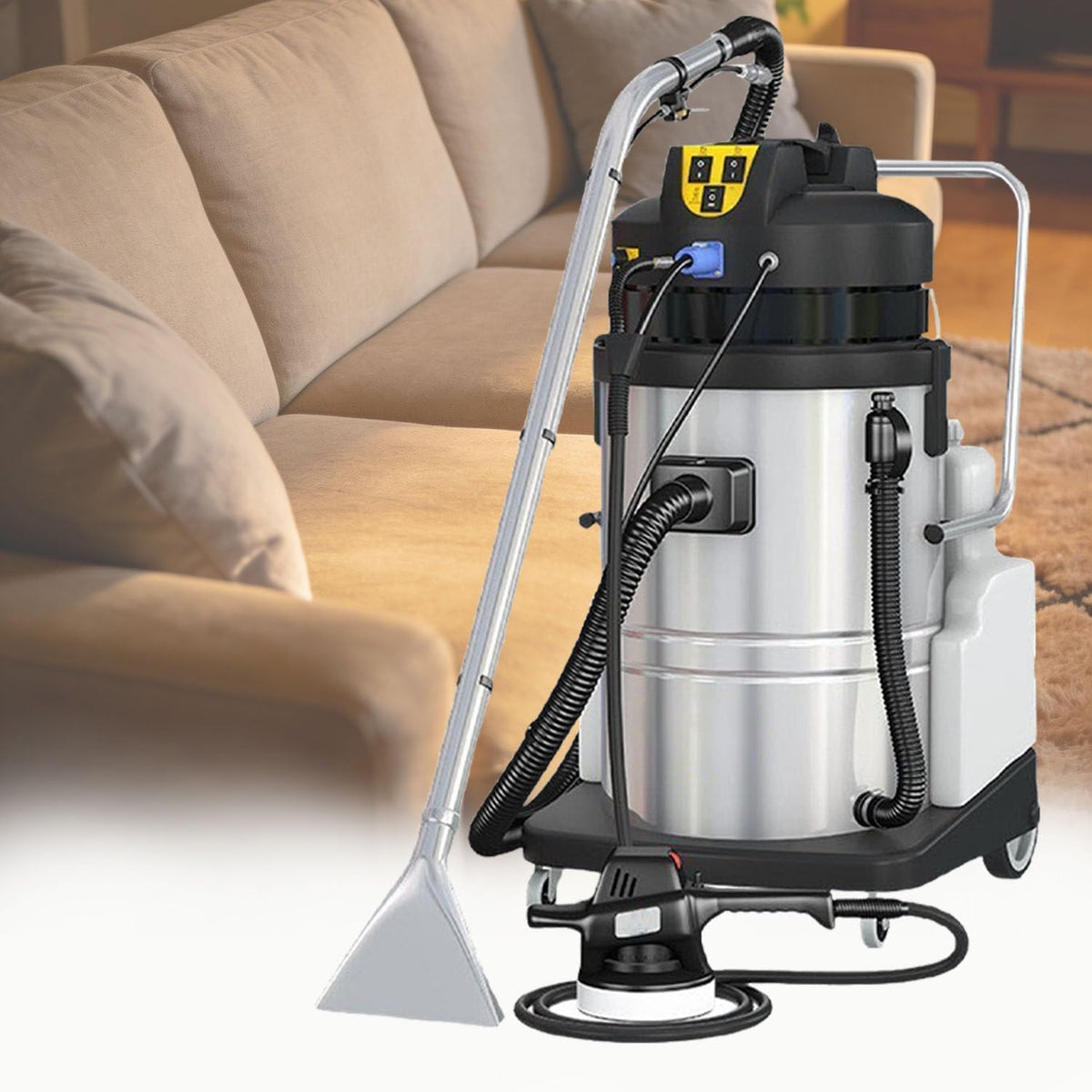 Ymnogjie Waschmaschine, 40 L, Weiß, Gewerblicher Teppich mit Extraktor-Saugfunktion, IPX4-Wasserdicht, für Harte Böden und Polster
